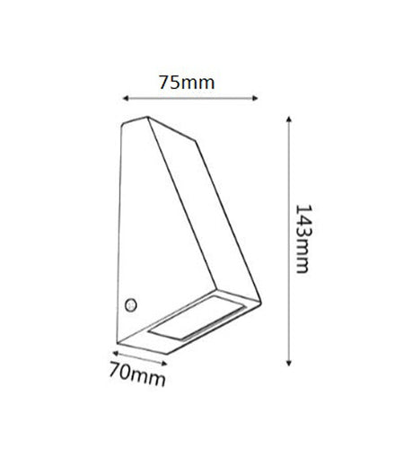 Wedge Exterior Wall Wedge Surface Mounted Light IP44 - Stainless Steel 316