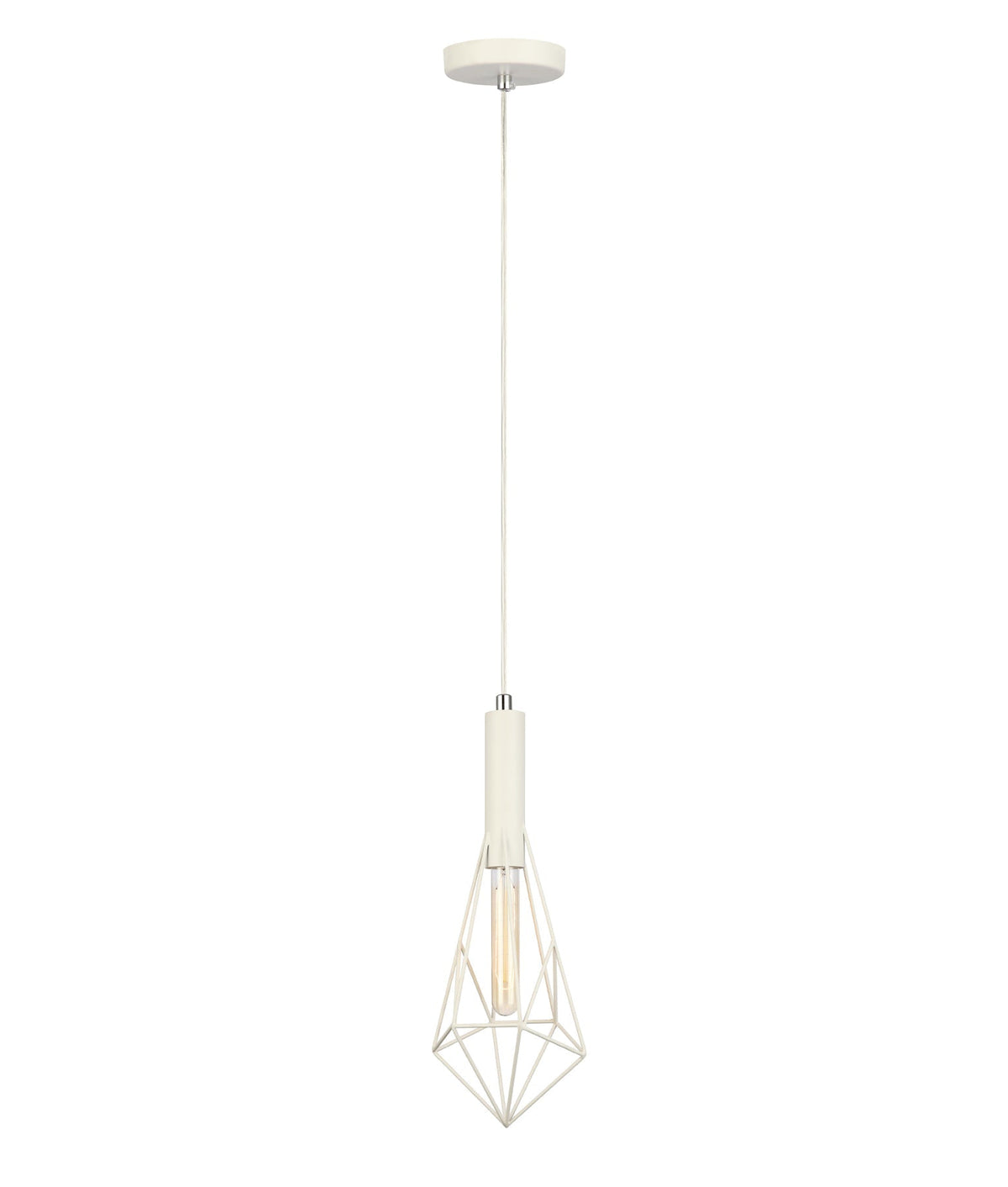 BLACKBAND & WHITEBAND Small Diamond Shape Bird Cage Pendant Light - White