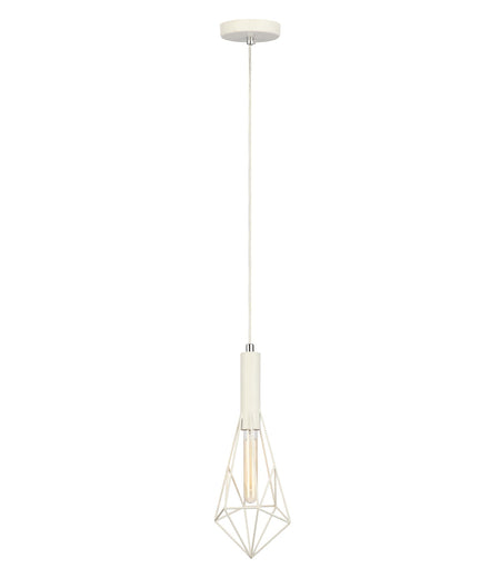 BLACKBAND & WHITEBAND Small Diamond Shape Bird Cage Pendant Light - White