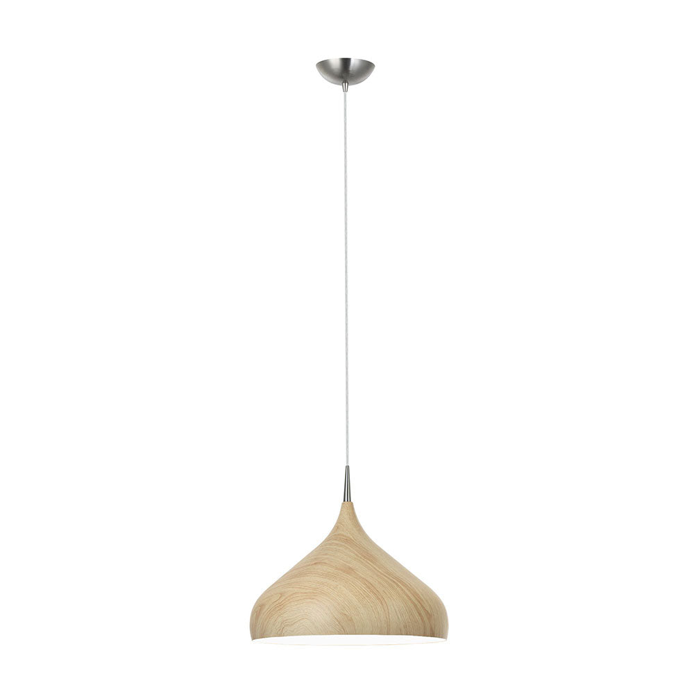 Dome Shape Large Pendant Oak Look