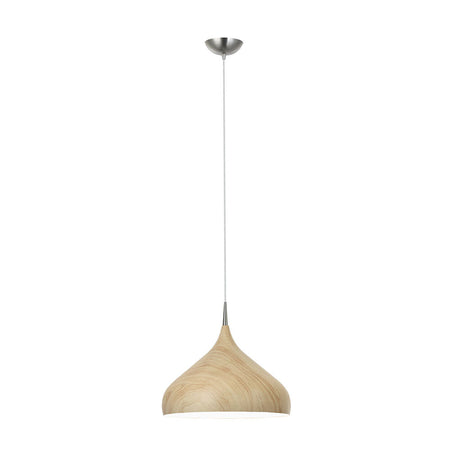 Dome Shape Large Pendant Oak Look