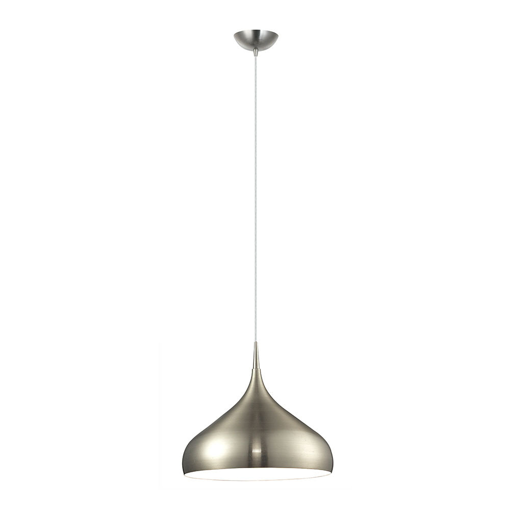 Dome Shape Large Pendant Satin Nickel