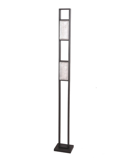 Zeigel Interior LED Rectangular Textured Ice Glass Diffuser Floor Lamp - Satin Black Housing