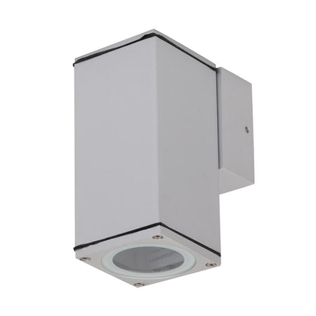 Alpha-1 6W 240V GU10 Fixed Wall Pillar Light Aluminium / Tri-Colour IP65