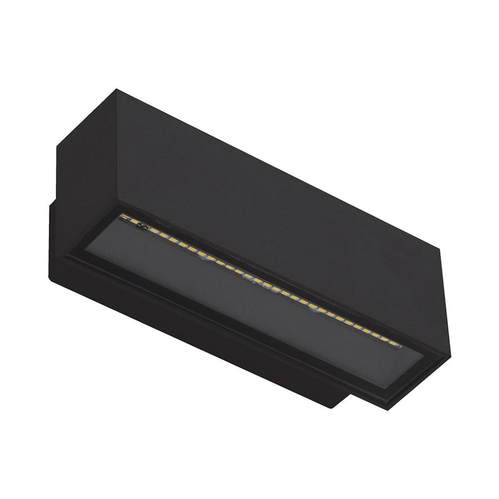 Block 12W 240V Up/Down LED Wall Light Black / Warm White