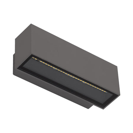 Block 12W 240V Up/Down LED Wall Light Dark Grey / Warm White