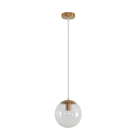 Bubble-200 Clear Glass Pendant Satin Brass