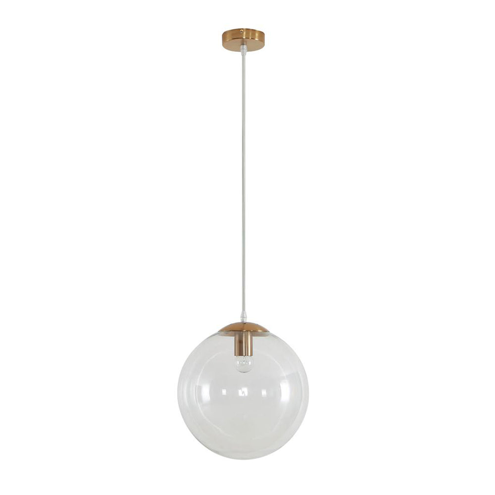 Bubble-300 Clear Glass Pendant Satin Brass