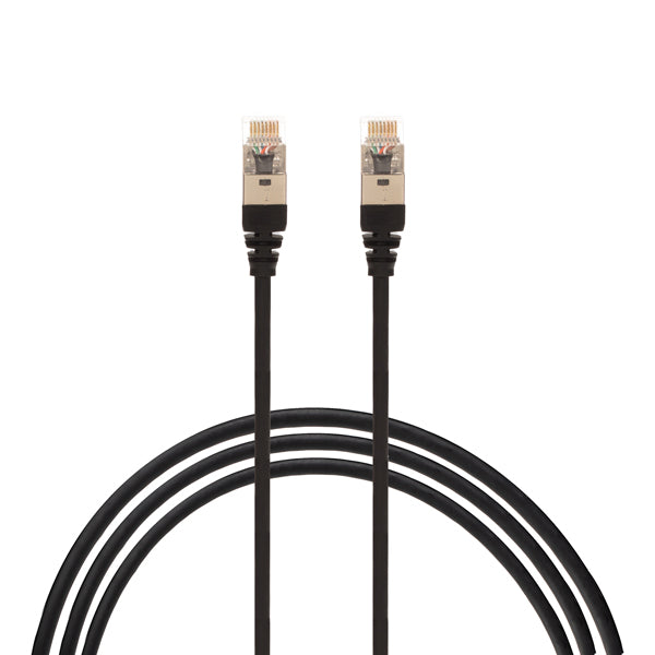 0.5m CAT6A RJ45 S/FTP THIN LSZH 30 AWG Network Cable | Black