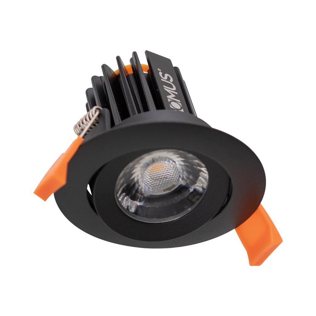 Cell 13W 75mm Dimmable Tilt LED Downlight Black / 5CCT