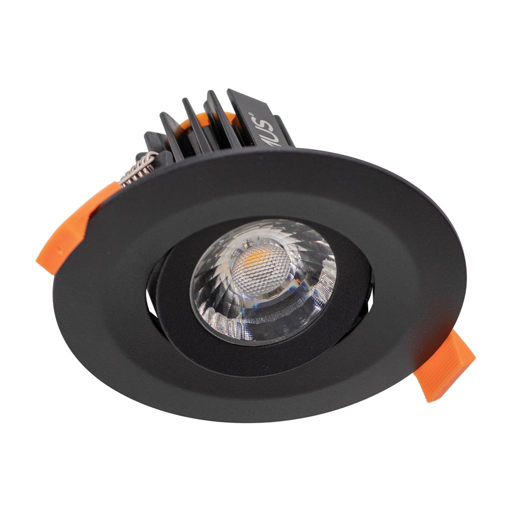 Cell 9W 90mm Dimmable Tilt LED Downlight Black / 5CCT