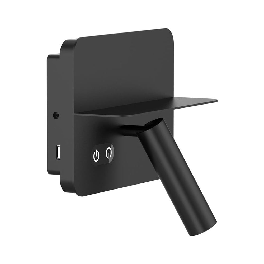 Charge-02 Adjustable 4.5W Dimmable LED USB Charge Wall Light Black / Warm White