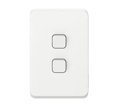 Clipsal Iconic 3042C-VW | 2 Gang Switch Plate Cover | Vivid White (SKIN ONLY)