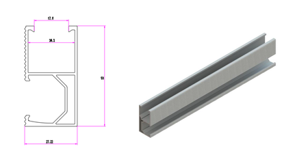 Antai Silver Rail 4700mm (ATL DR 499 L4700) - Material Grade 6005-T6