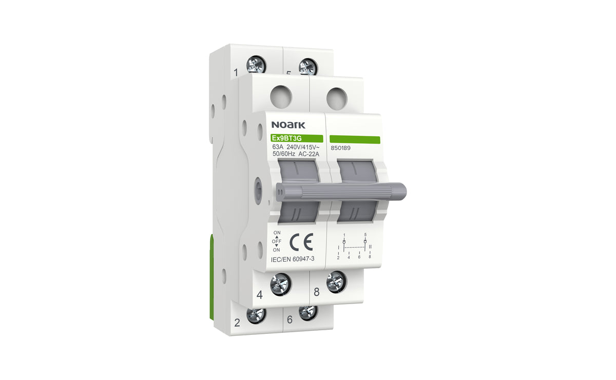 NOARK 63 Amps 2 Pole Three-Way Changeover Switch (Ex9BT3G2CO63A)