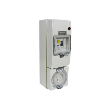 Clipsal - 56 Series, RCD Protected Socket Outlet, 250V, 10A, 3 Flat PIN, IP66, 30mA Surface Mount***EMAIL/TEXT FOR PRICING***