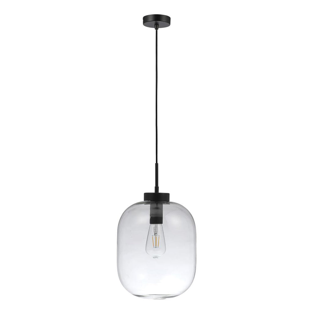 Flaunt Glass Pendant Light Black / Clear