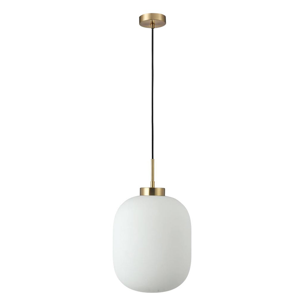 Flaunt Glass Pendant Light Satin Brass / Opal