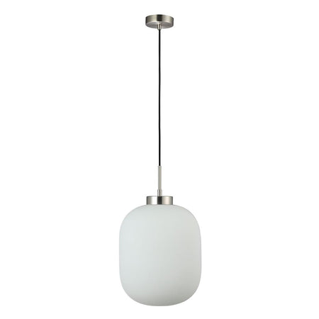 Flaunt Glass Pendant Light Satin Chrome / Opal