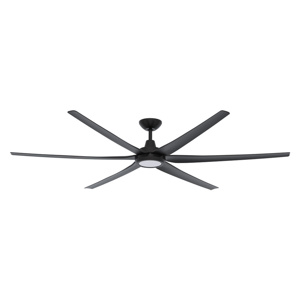 Glide 80" DC 5 Blade Ceiling Fan With 18W Tri-Colour Dimmable LED Black