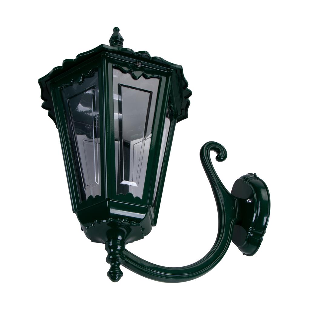 Chester Curved Arm Upward Wall Light Large Green