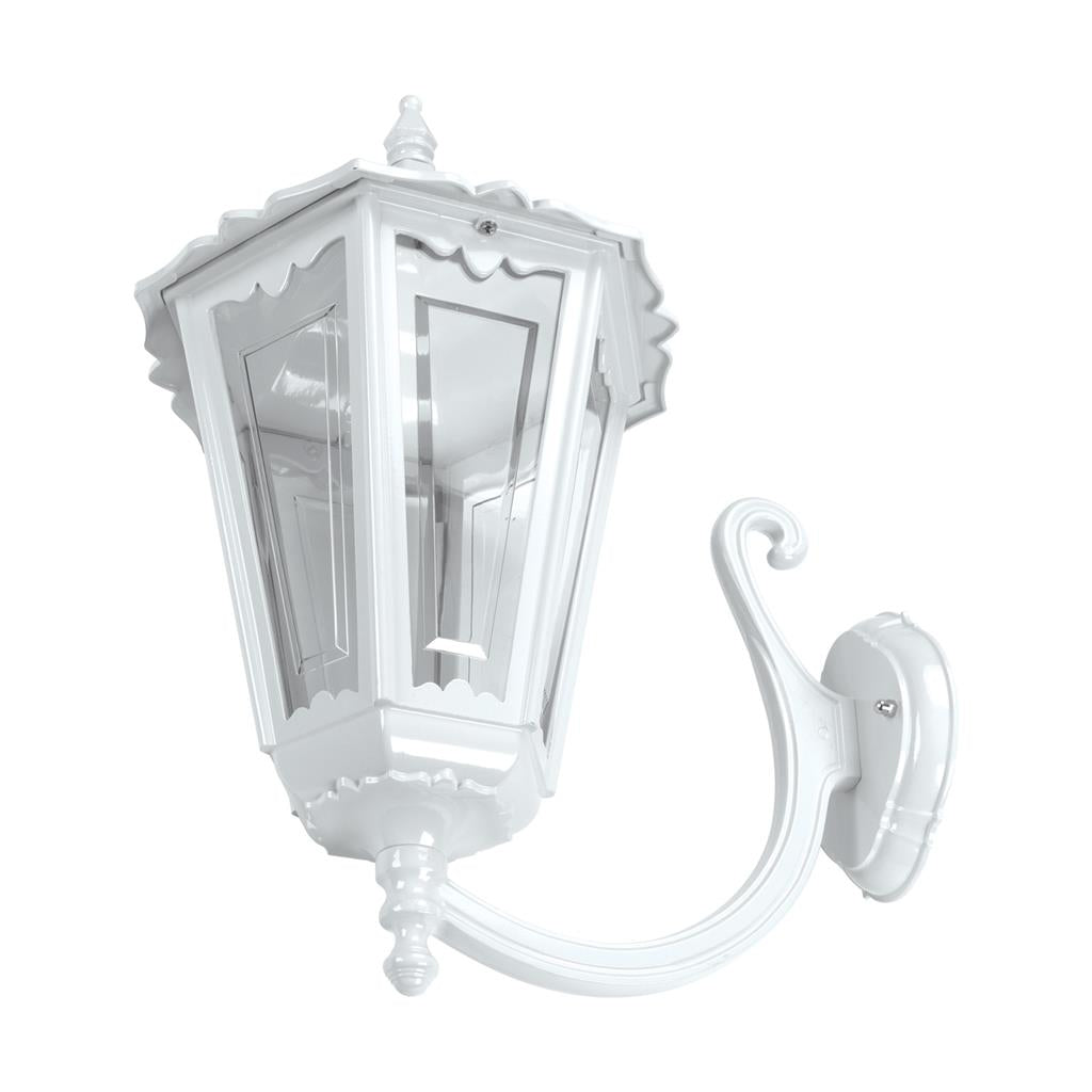 Chester Curved Arm Upward Wall Light Large White