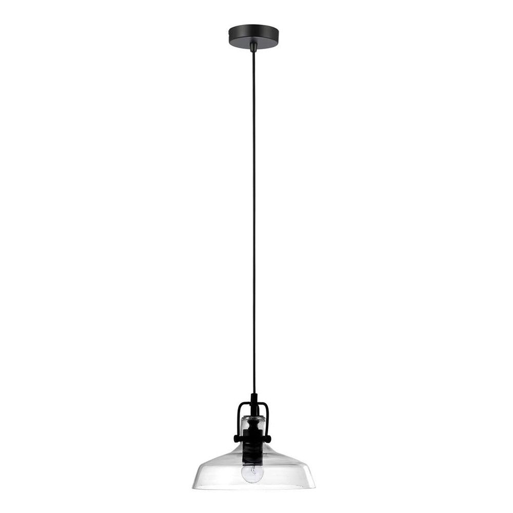 Hoist Glass Pendant Light Black / Clear