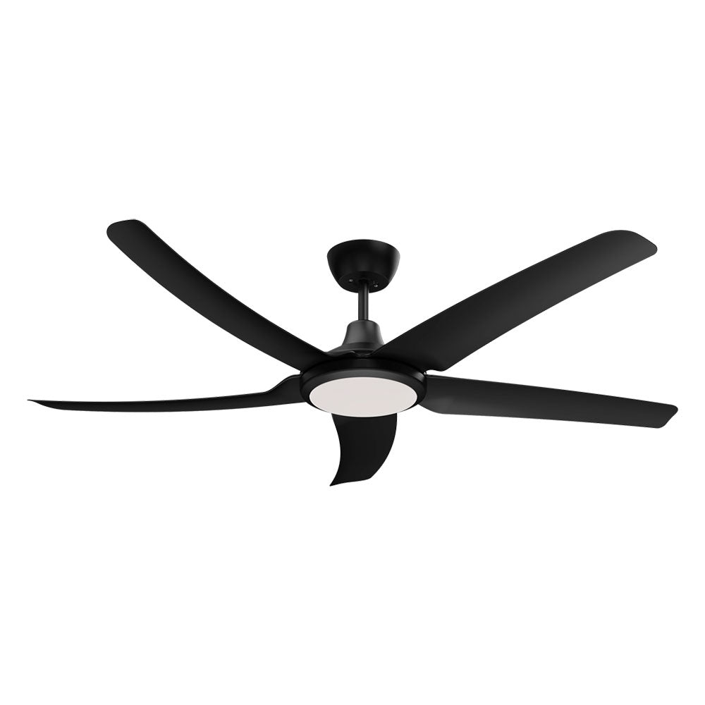 Hover 5 Blade 56" DC Ceiling Fan With 18W Dimmable LED Black / Tri-Colour