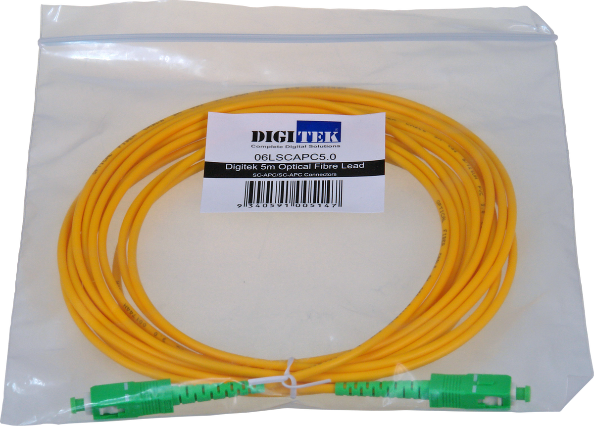 Digitek Optical Fiber Simplex SC-APC to SC-APC Patch Lead - 5M