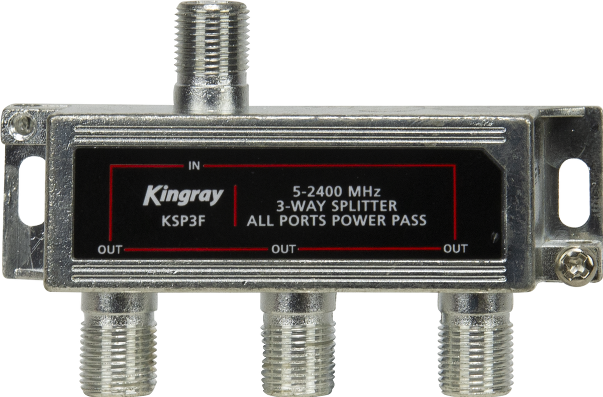 Kingray Kingray KSP3F 3 Way All Ports Power Pass Splitter, 5-2400 MHz – DZ ...