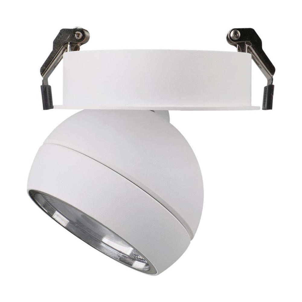 Moon 6W/9W 240V Dimmable LED Flood Recessed Ceiling Light Matt White / Tri-Colour