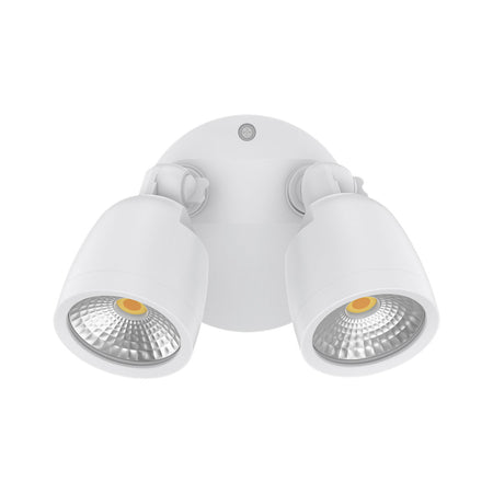 Muro Eco 20W LED Twin Head Polycarbonate Coastal Spotlight White / Tri-Colour