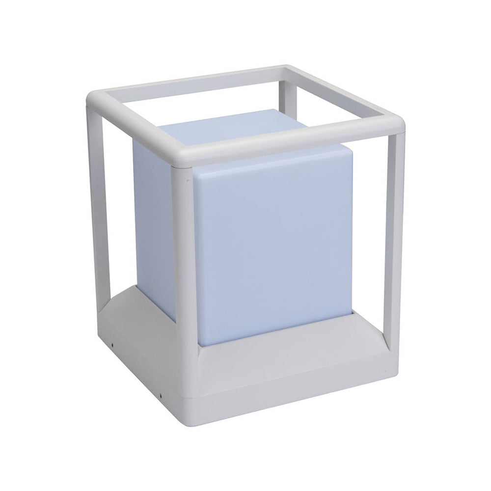 Pilla-Cube Cubed Shaped Exterior Pillar Mount Light White IP65