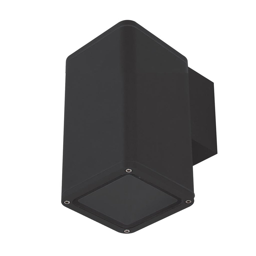 Piper 240V E27 Square Wall Pillar Light Black