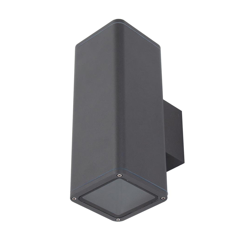 Piper 240V E27 Up/Down 24W LED Square Wall Pillar Light Dark Grey / Wa ...
