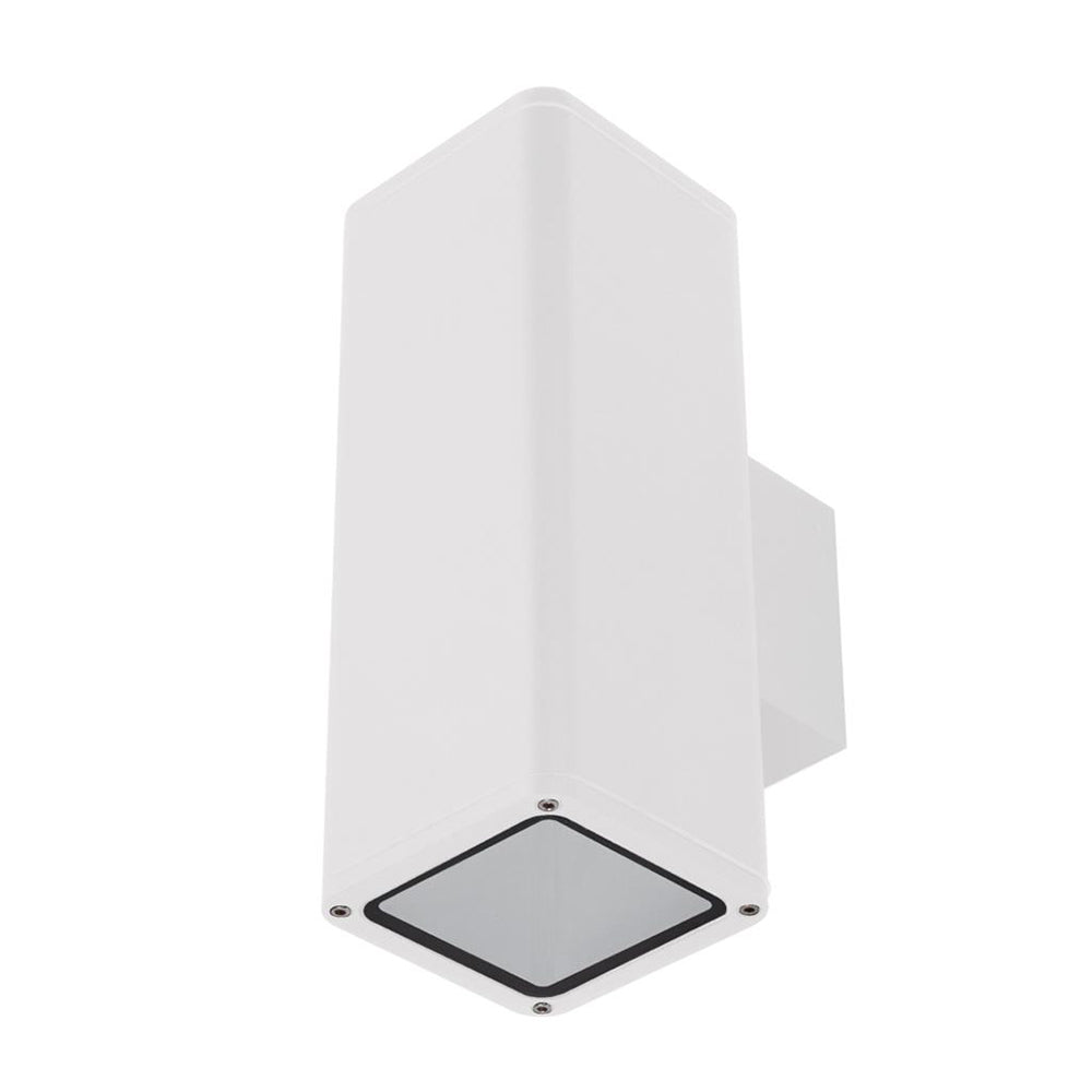 Piper 240V E27 Up/Down Square Wall Pillar Light White