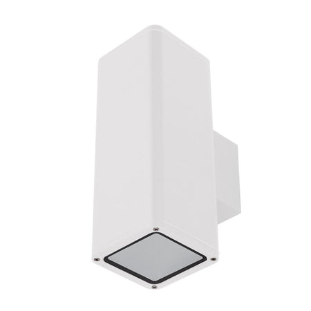 Piper 240V E27 Up/Down Square Wall Pillar Light White