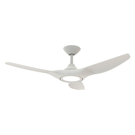 Strike 48" DC 3 Blade Ceiling Fan With 18W Tri-Colour Dimmable LED White / White