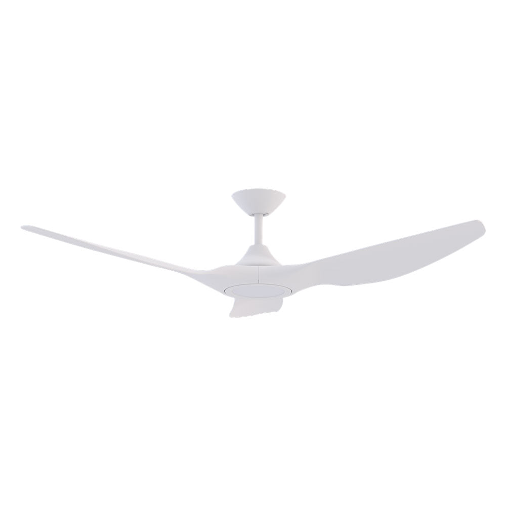 Strike 60" DC 3 Blade Ceiling Fan With 18W Tri-Colour Dimmable LED White / White