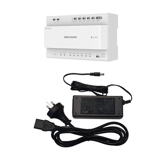 Hikvision DS-KAD706Y-P 2-Wire 6 Port Distributor inc Power Supply