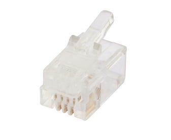 Plug-RJ11-4P4C-Round-Solid-UTP-100PK