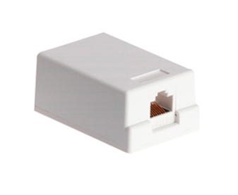 Surface-Mount-Box-1-Way-Cat5E-8P8C-White
