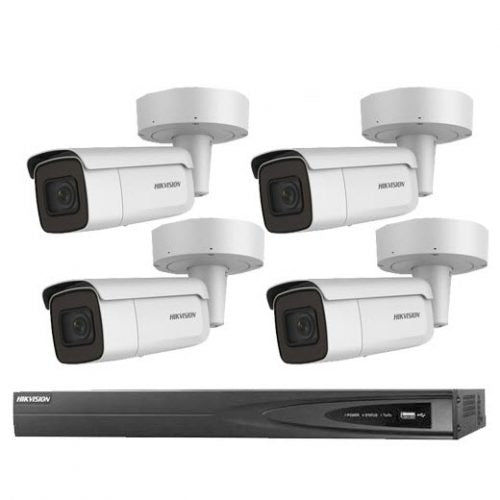 8MP 4CH Hikvision CCTV 套件：4 个室外电动 VF 子弹 + 4CH NVR