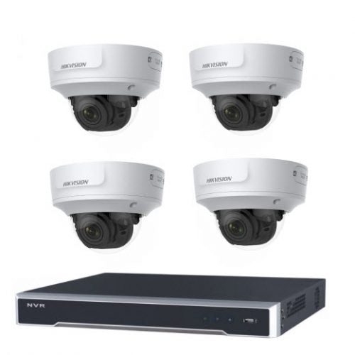 8MP 4CH Hikvision CCTV 套件：4 个室外电动 VF 半球 + 8CH NVR