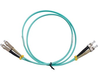 MSS-Fibre-ST---SC-OM3-3-Metre-Aqua-LSZH-Duplex-Patch-Lead