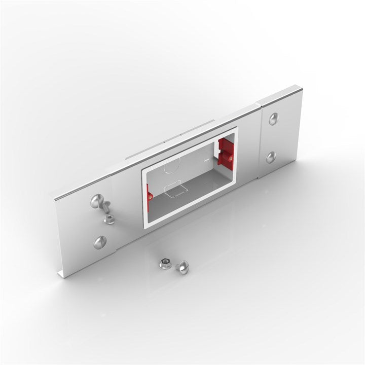 P150 2GANG PLATE | Flat Lid Trunking Socket Outlet Plate
