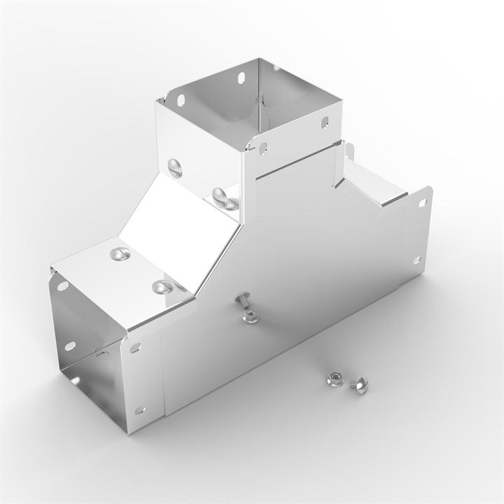 P13 150-150 | Flat Lid Trunking 90° Inside Lid Gusset Tee