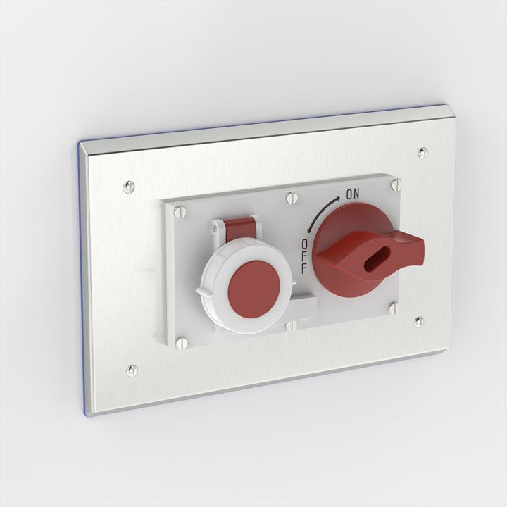 PH-SOC-D S316 | Flush Mounted Pharma Enclosure with Interlocked Switch & Socket