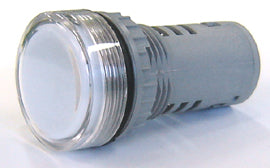 22mm 12V AC/DC Big LED pilot light - White