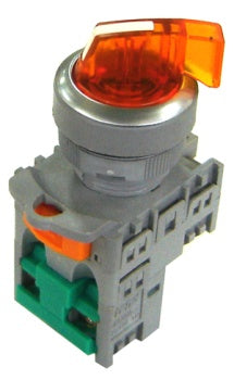 240V LED 2pos.illum.long selector - Orange c/w 1 N/O contact